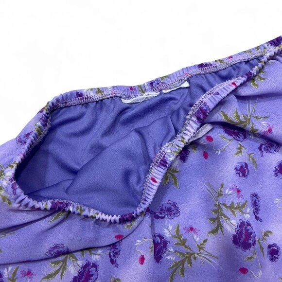 Vintage Purple Floral‎ Cottagecore Y2K Midi Skirt Fairycore Bow Small - Picture 4 of 6